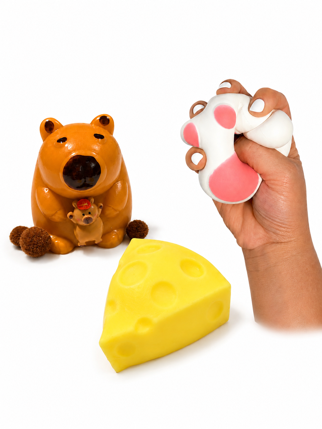 Super Combo Squishy: Quesito + Garra + Capybara